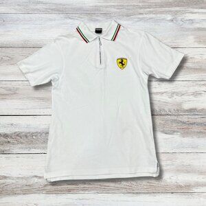 Ferrari 1999 Short Sleeve Cotton Zip Polo Shirt Vintage Men's Size L